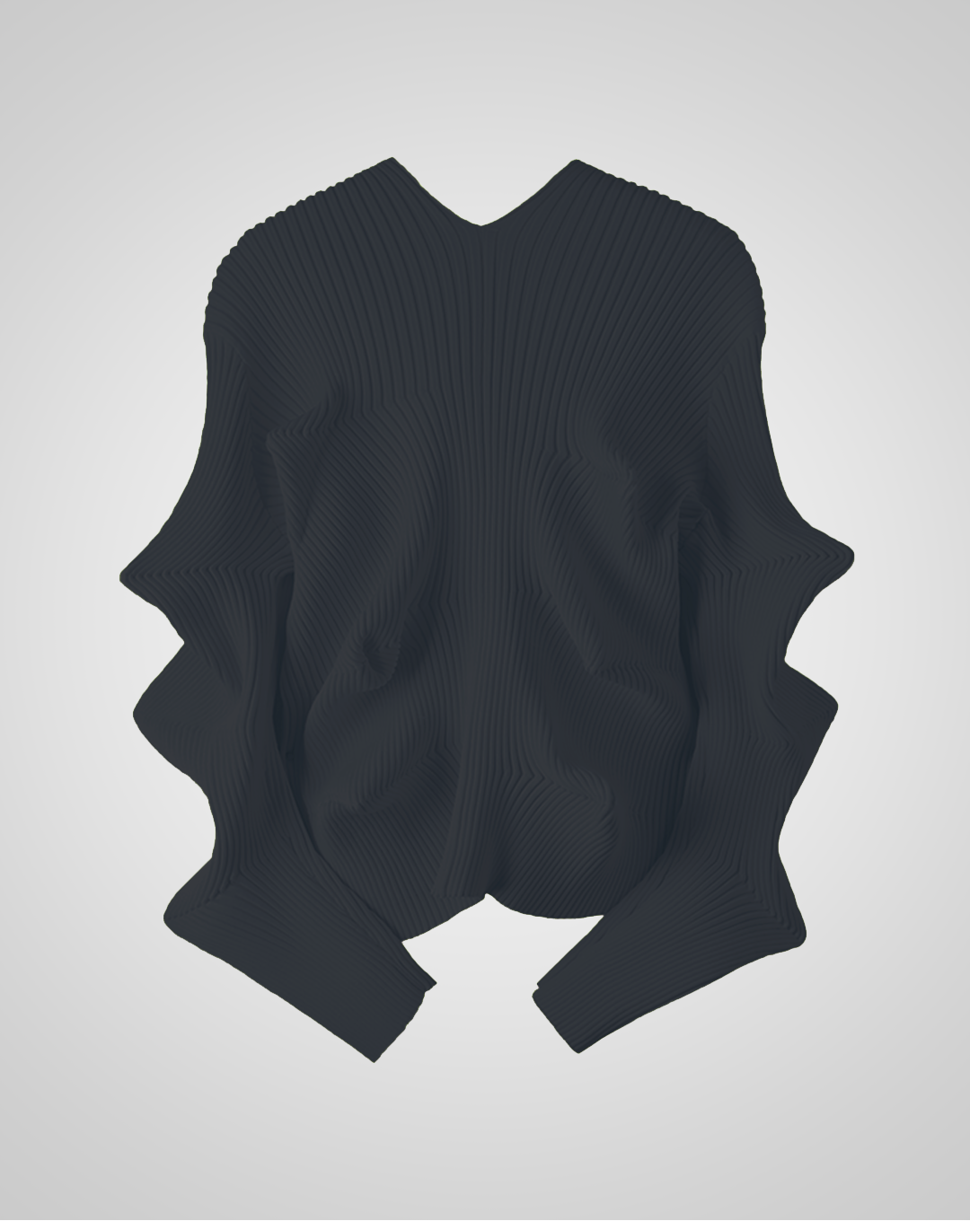 ♀Elastic V-neck Rib Cardigan