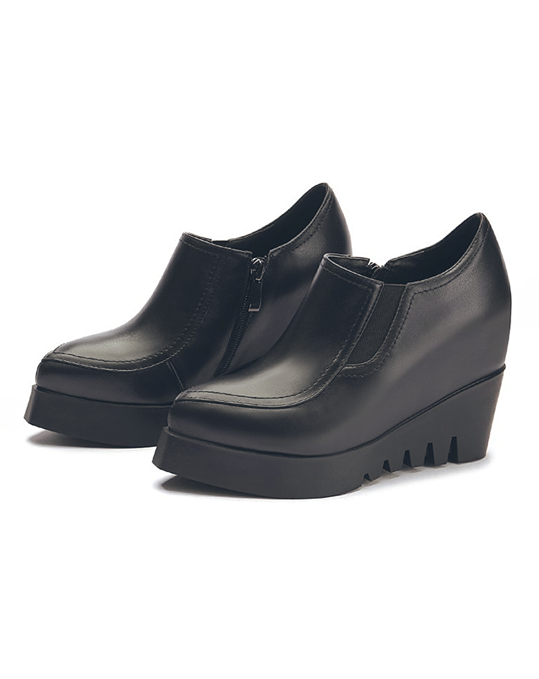 ♀ 本革/Leather Pointed Toe Wedge Sole Shoes