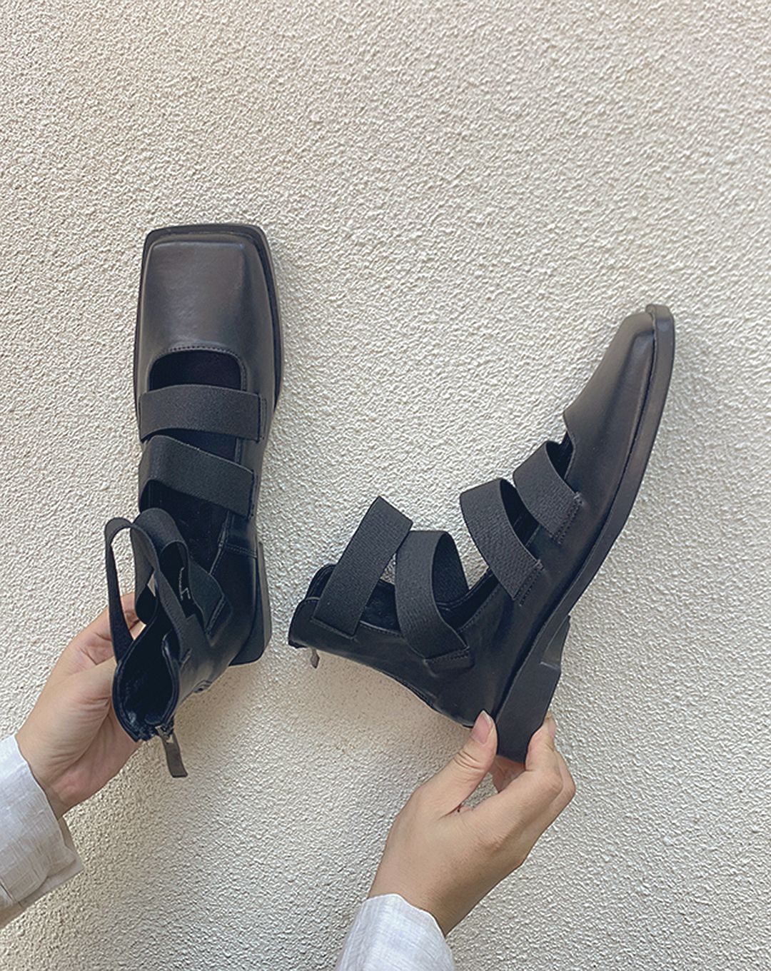 ♀Ankle Strap Square Toe Shoes