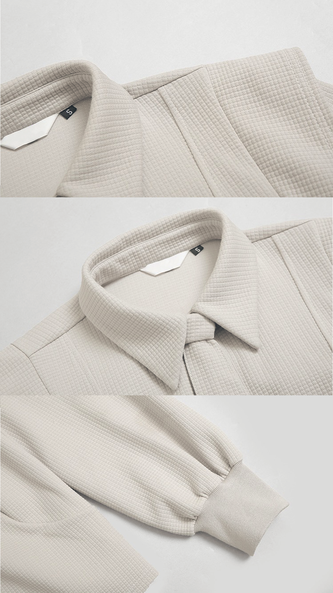♀Waffle Long Sleeve Shirt & Wide Pants