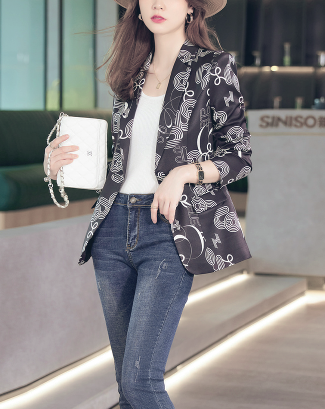 ♀Curve Pattern Design Jacket