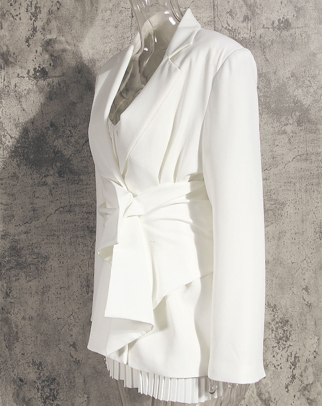 ♀Sash Belt White Jacket