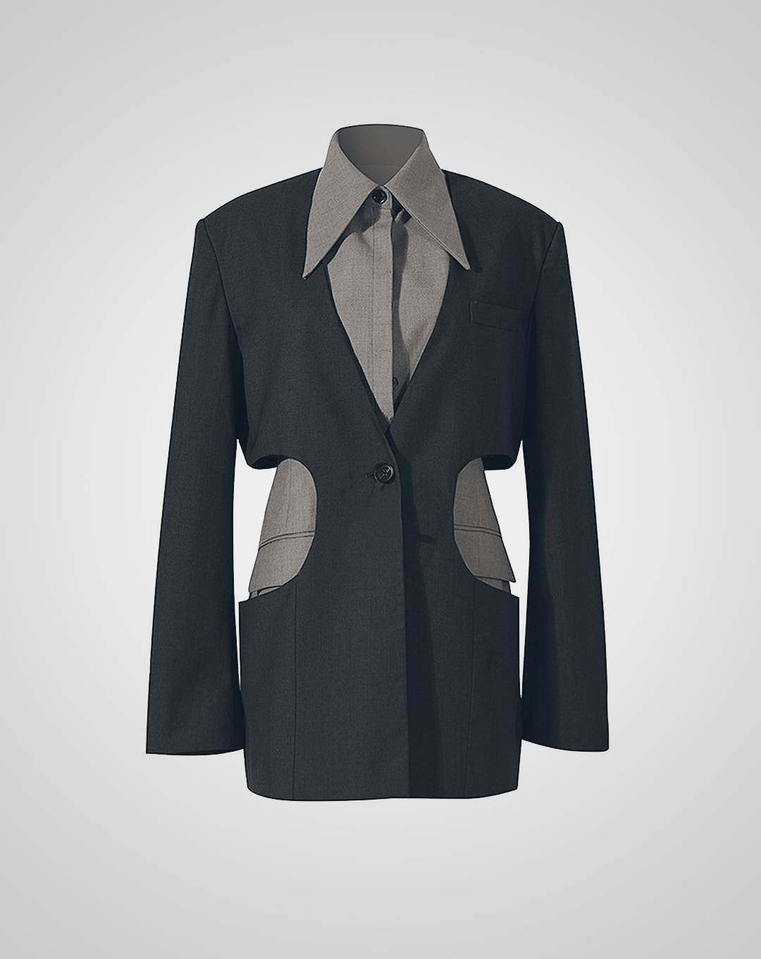 ♀Jacket Style Layered Shirt