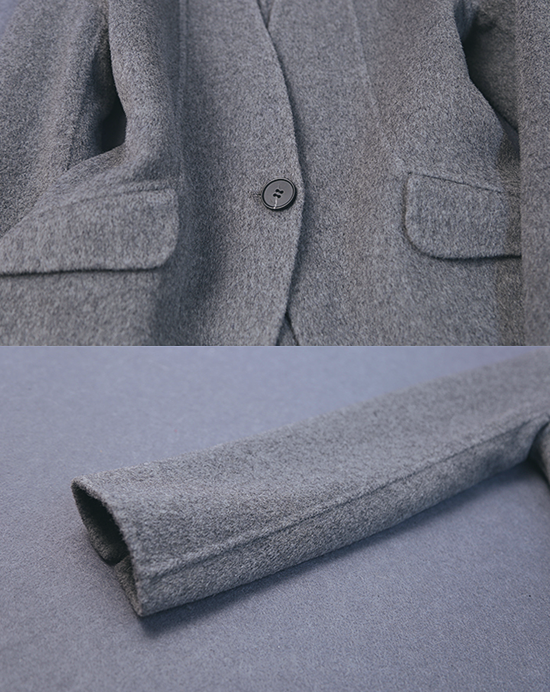 ♀Collarless Wool Jacket
