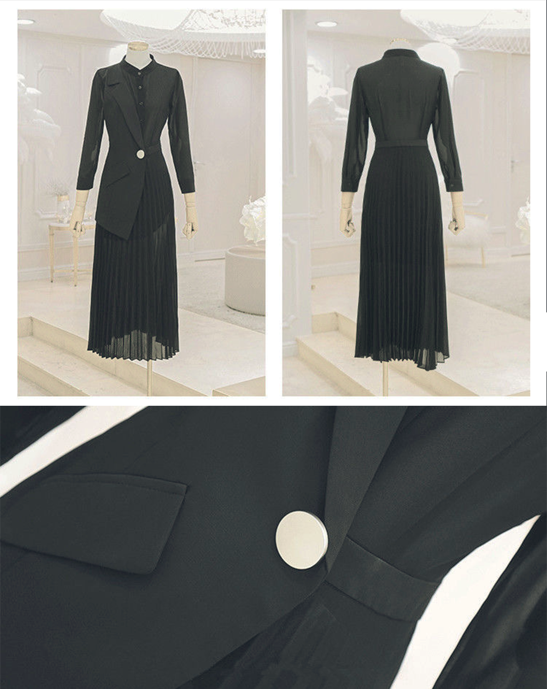 ♀Asymmetric Splice Dress