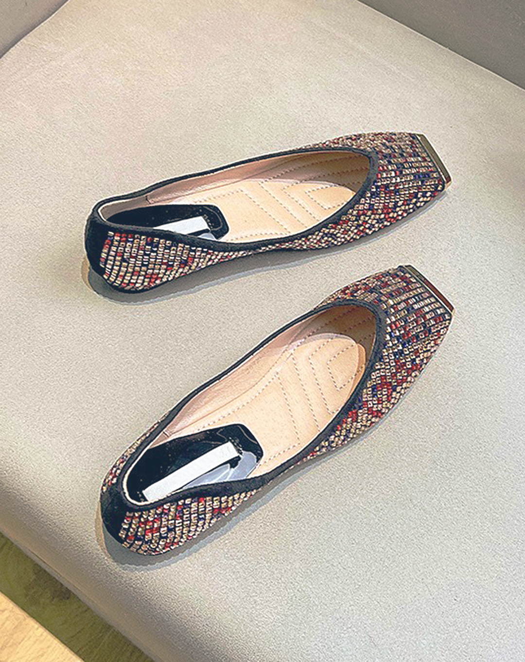 ♀Colored Stone Design Pumps