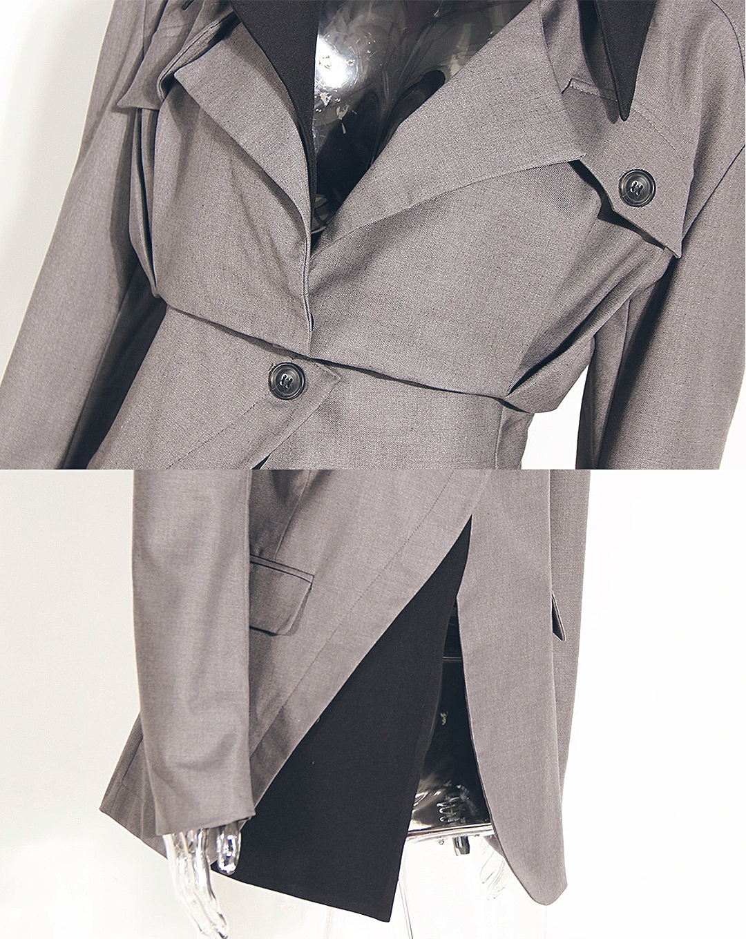♀2way Bicolor Tucked Jacket
