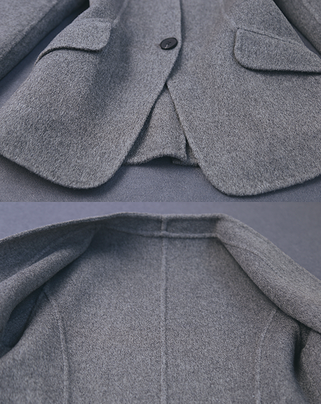 ♀Collarless Wool Jacket