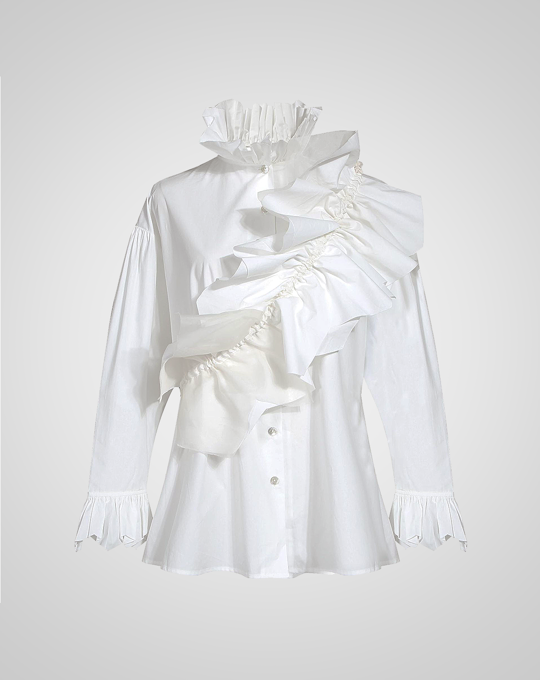 ♀Gathered Sash Shirt