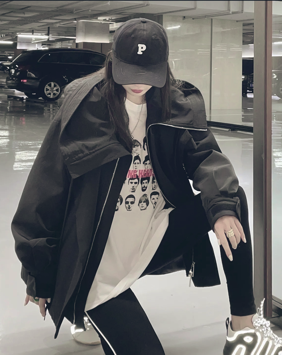 ♀Big Hooded Middle Trench Coat