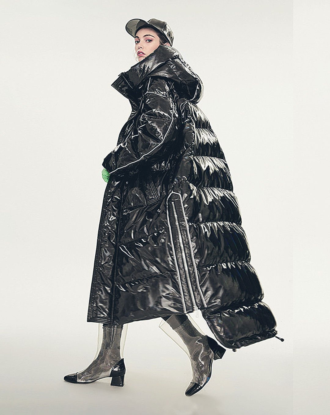 ♀Glossy Long Down Coat