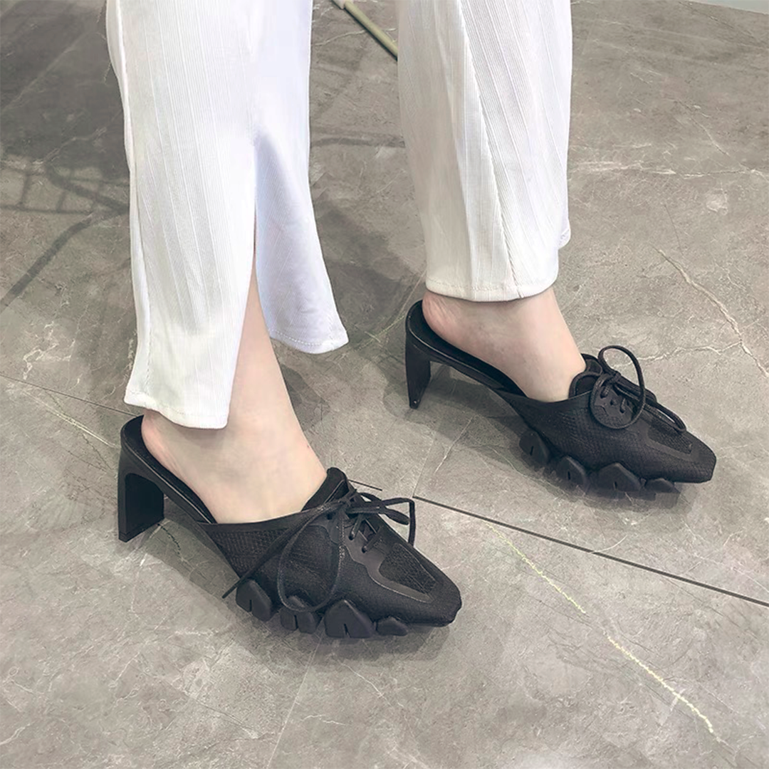 ♀Mesh High Heel Sneaker Sandals