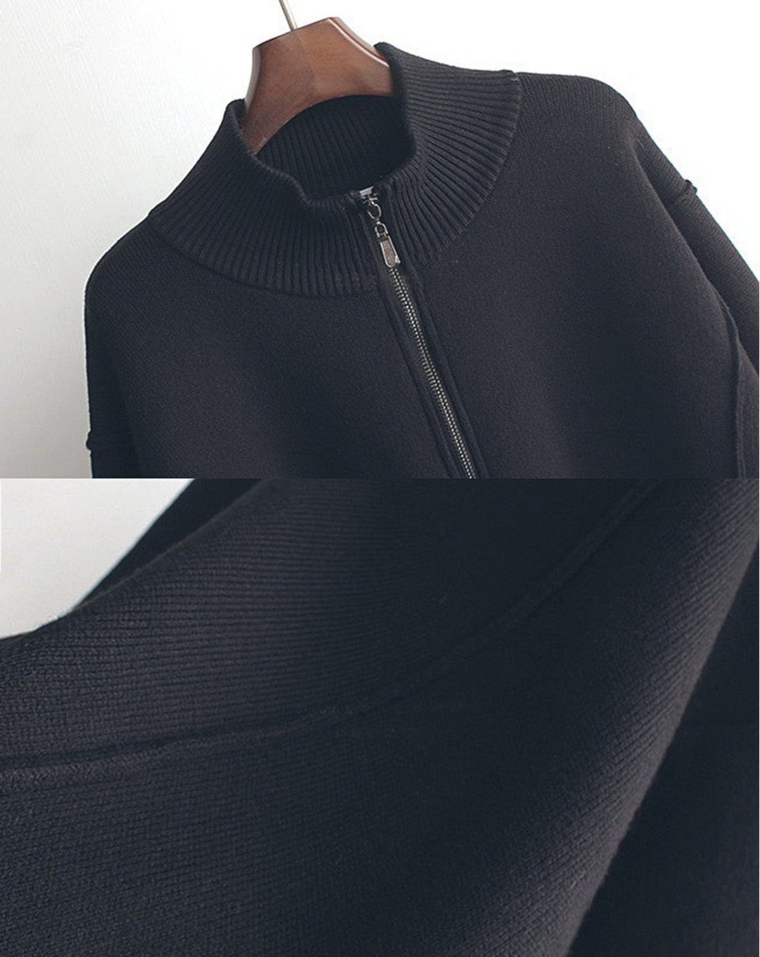 ♀Shirt Docking Knit Blouson