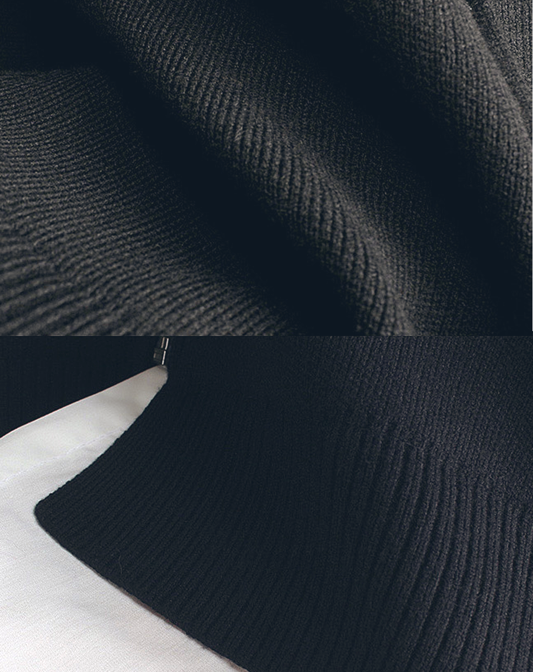 ♀Shirt Docking Knit Blouson