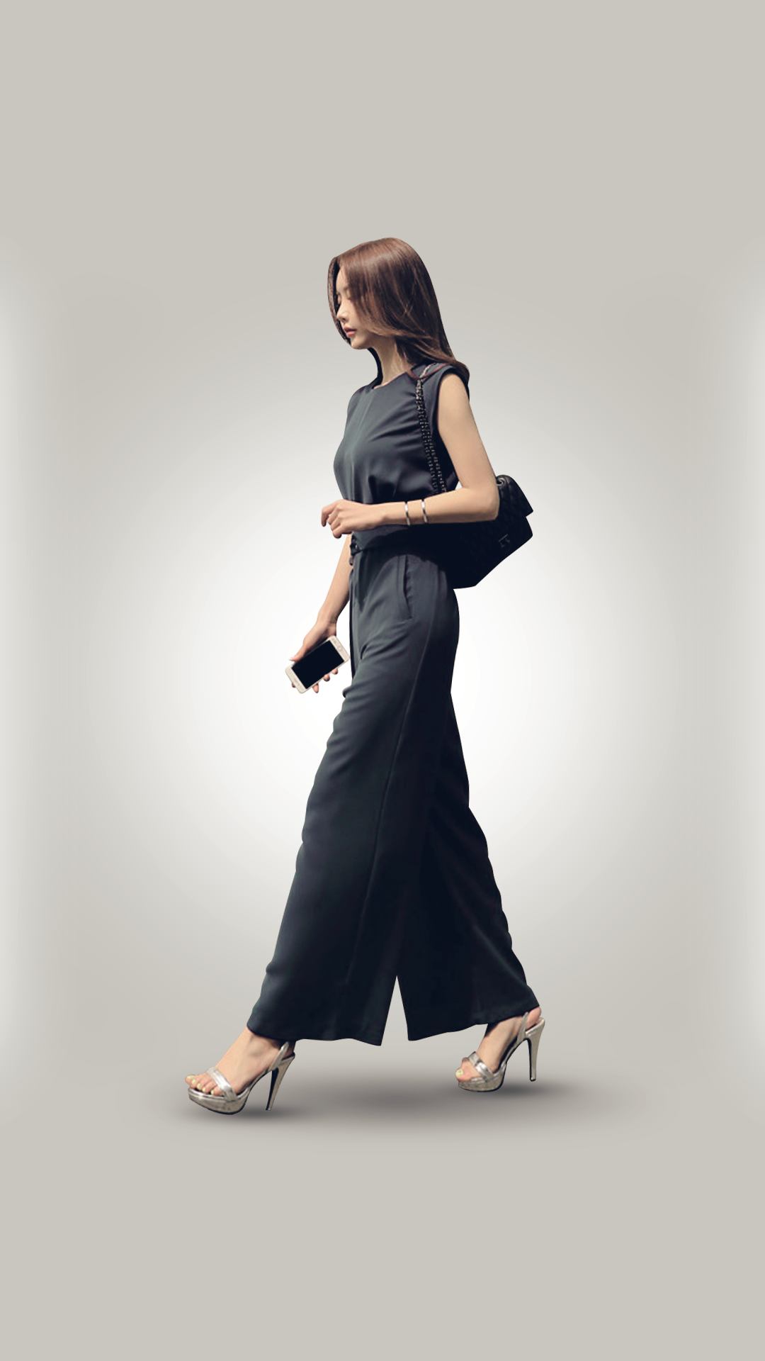 ♀Self Belted Solid Jumpsuit