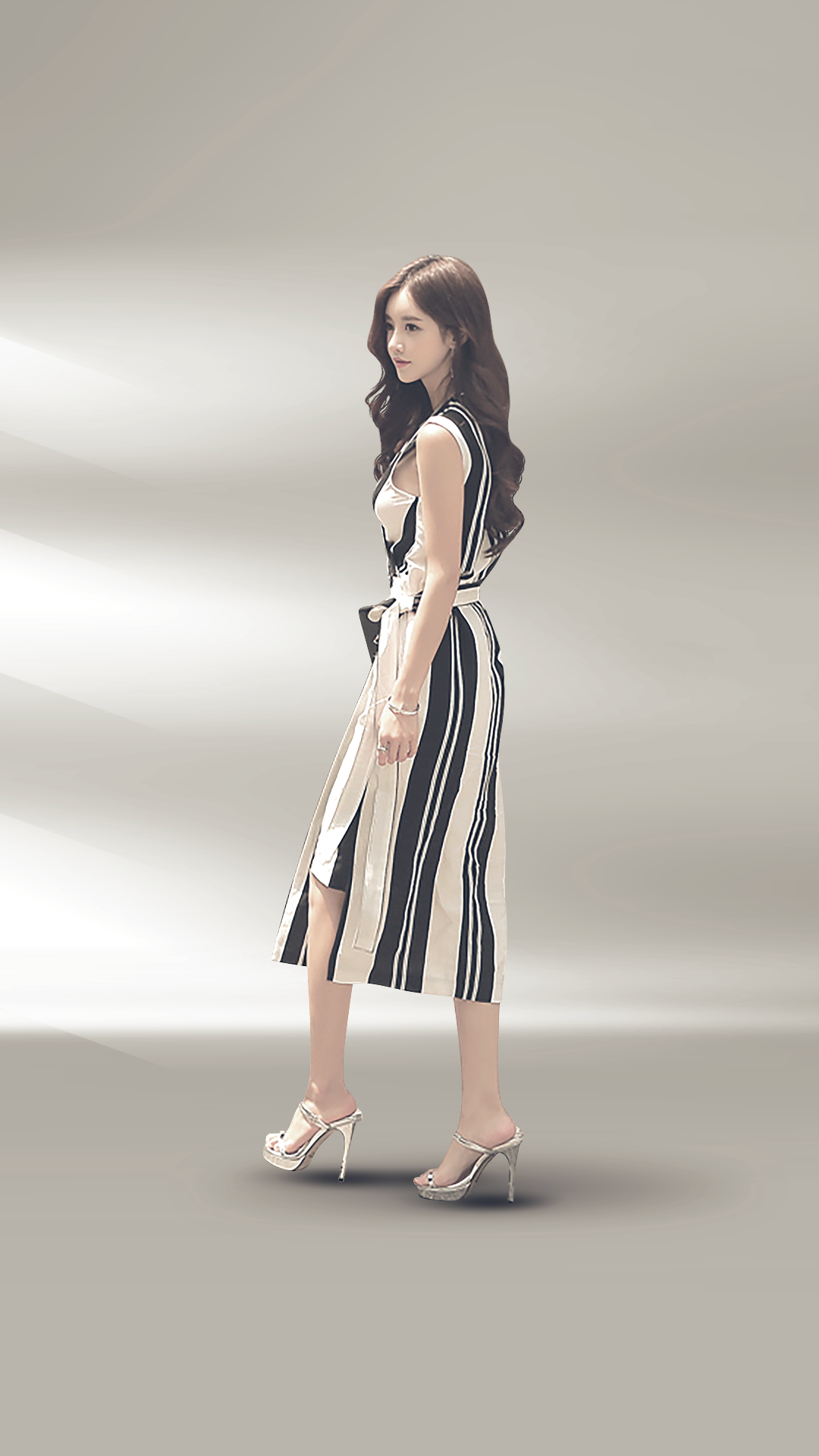 ♀Stripe Wrap Dress