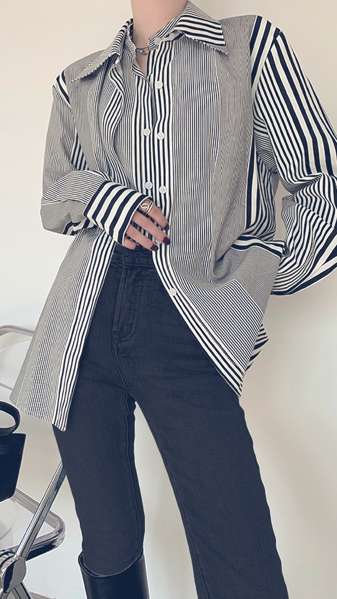 ♀Random Stripe Shirt