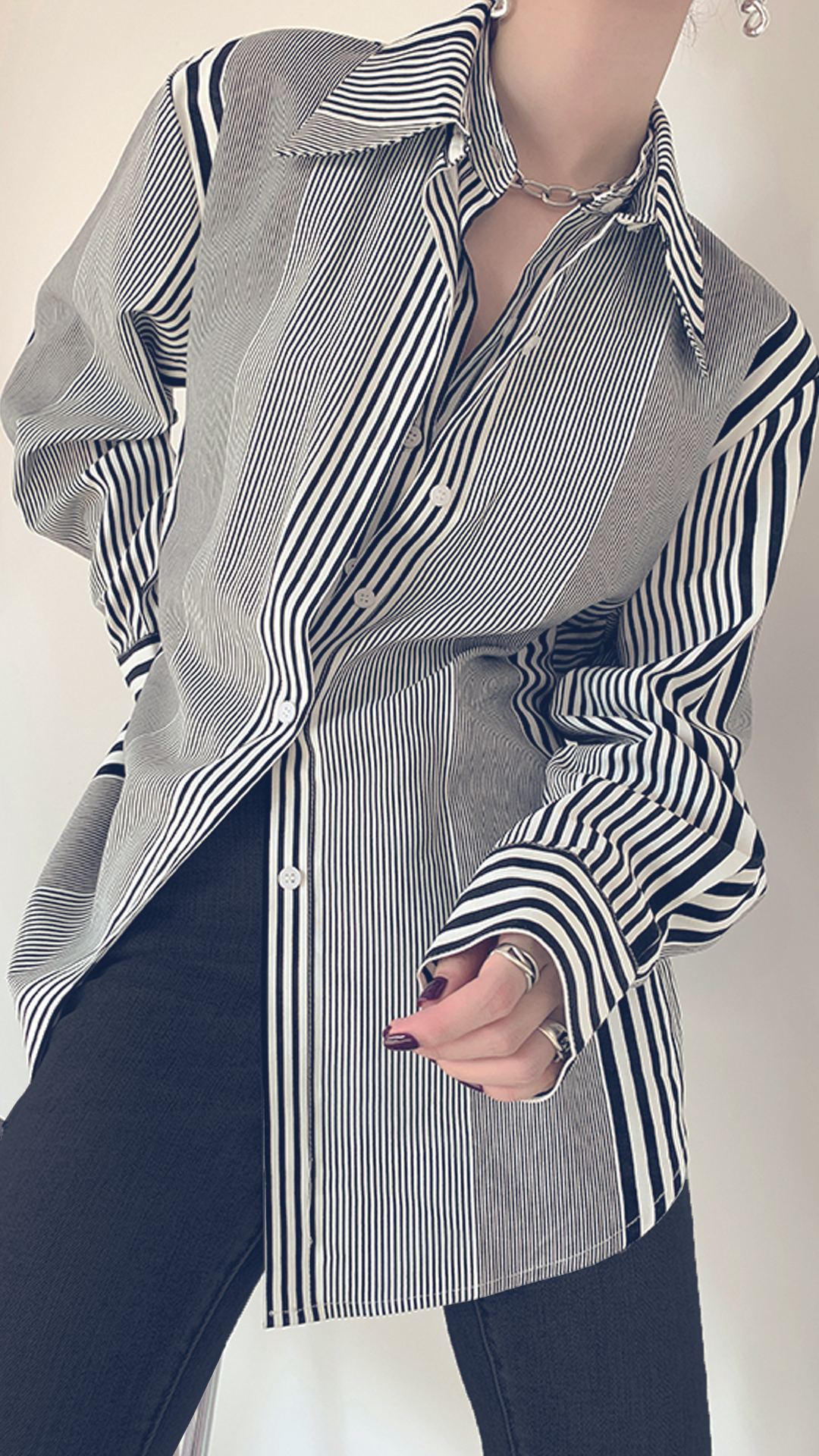 ♀Random Stripe Shirt