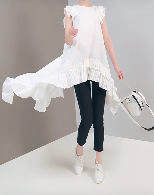 ♀Random Hem No Sleeve Dress