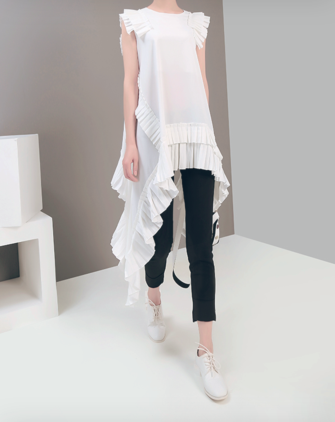 ♀Random Hem No Sleeve Dress