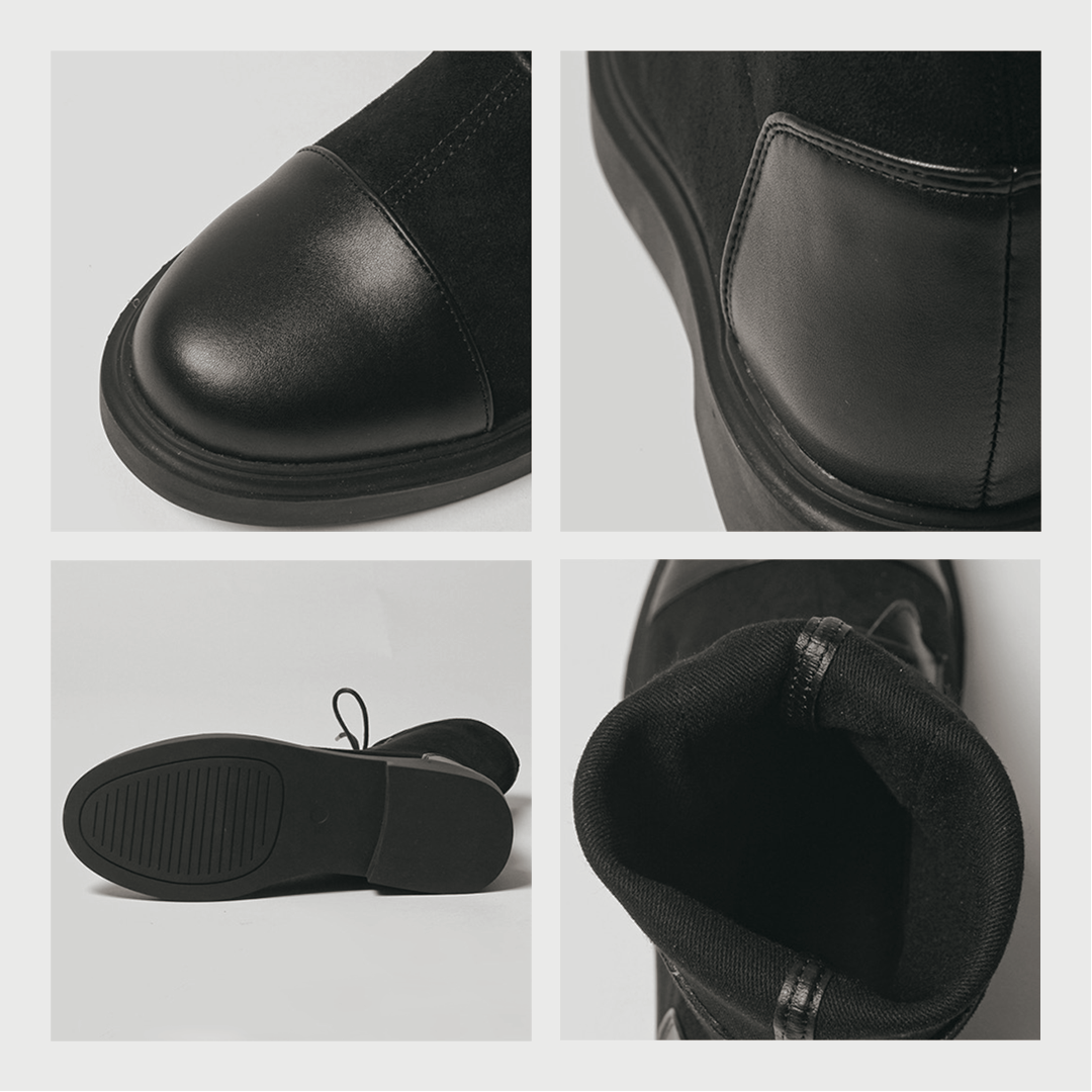 ♀Low Heels Round Toe Boots