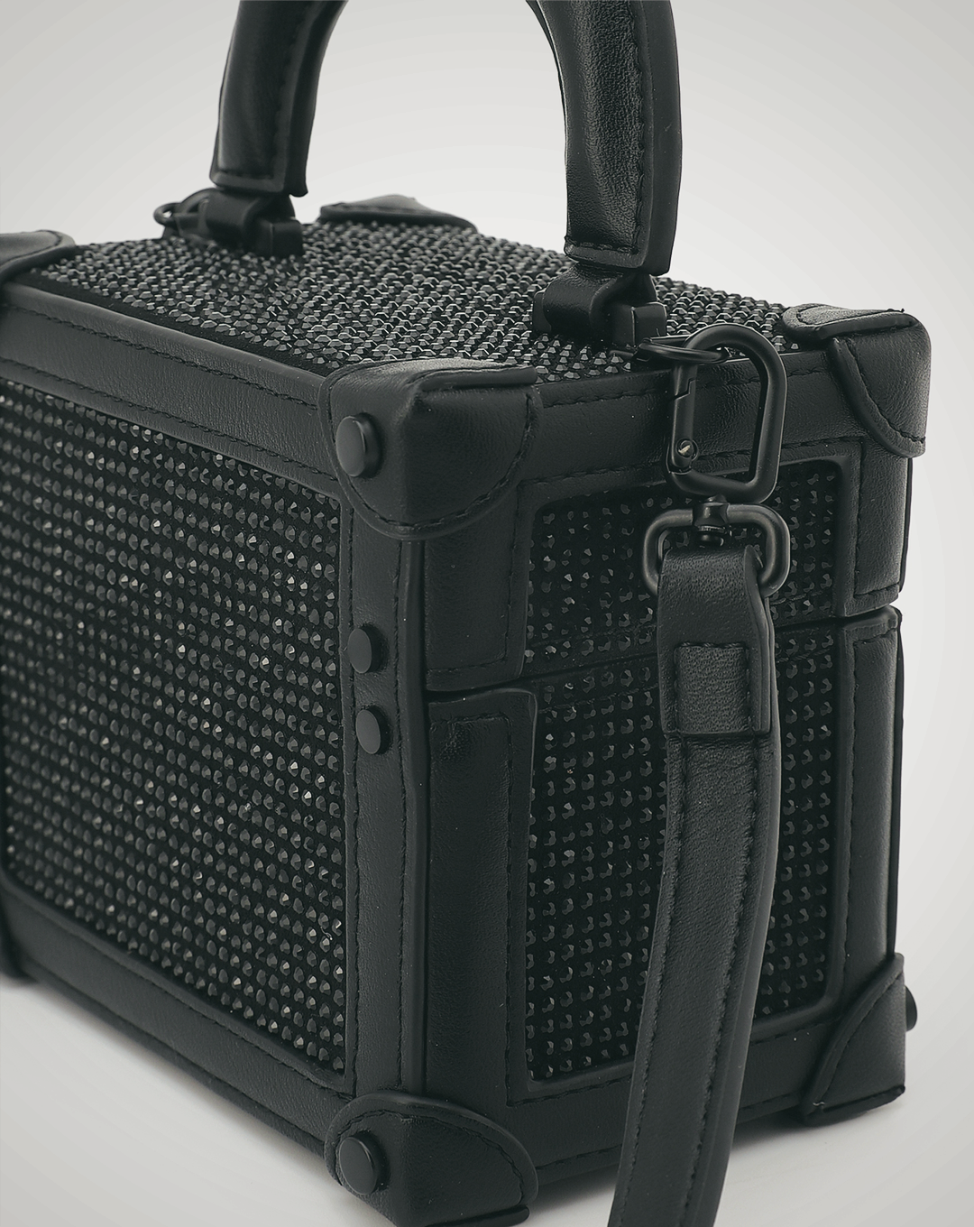 Black Rhinestone Box Bag