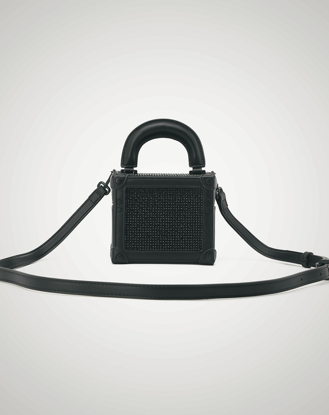 Black Rhinestone Box Bag