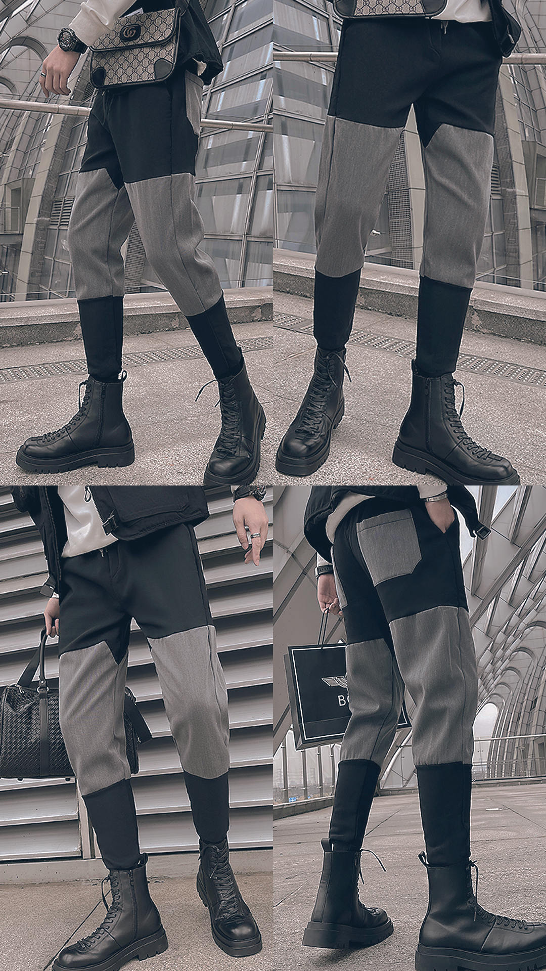 ♂Bicolor Slim Pants