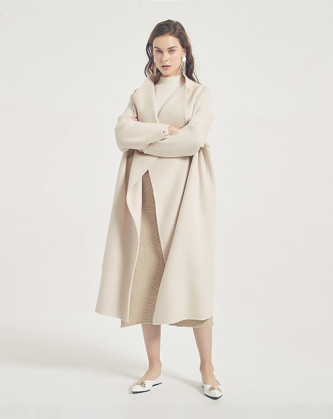 ♀Pure Wool Cape Coat