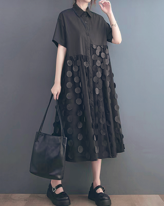 ♀Round Decoration Mesh Dress
