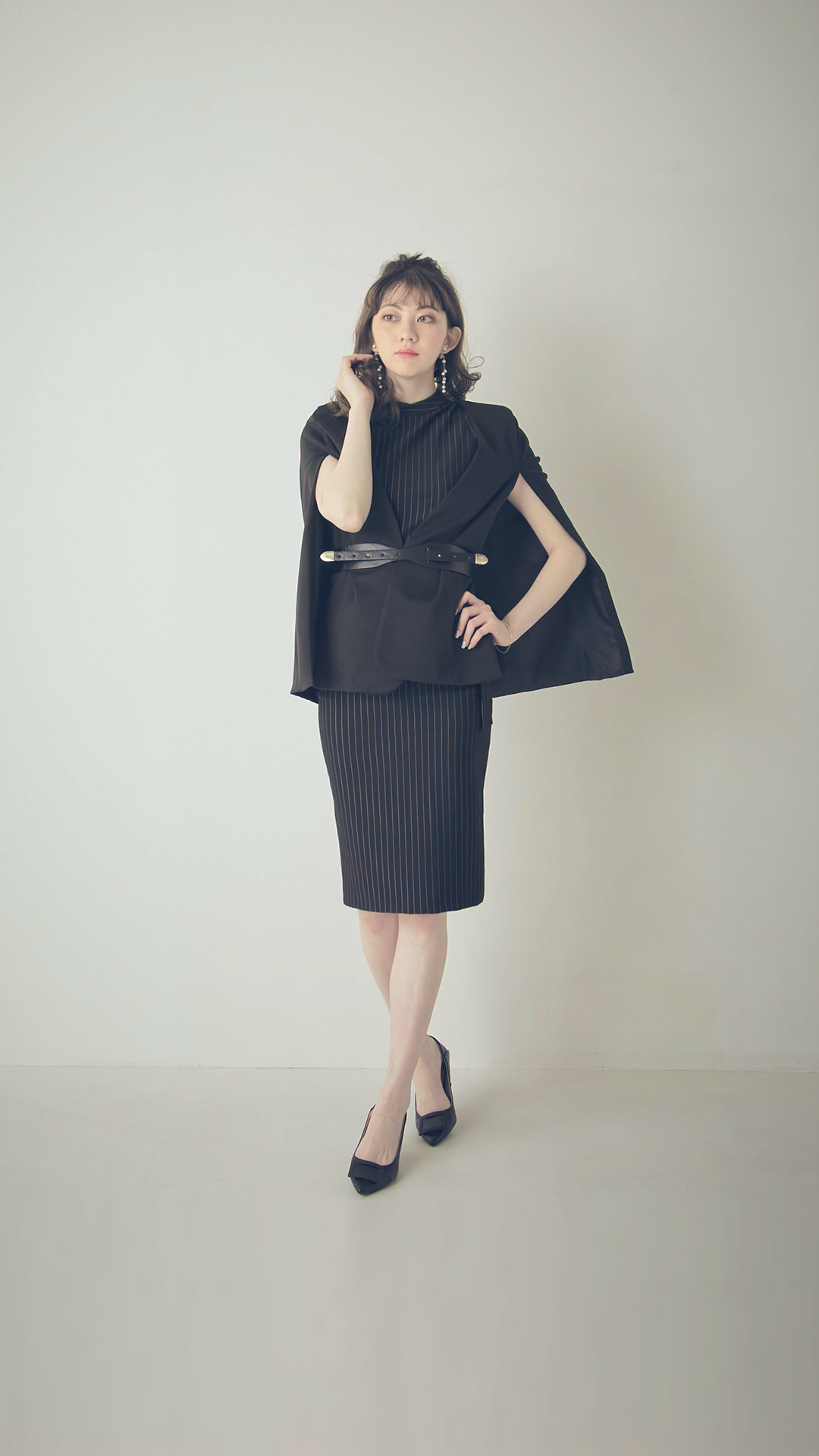 ♀Cape & Stripes Dress – SOSOS design