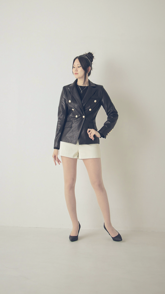 ♀Leather Double Jacket