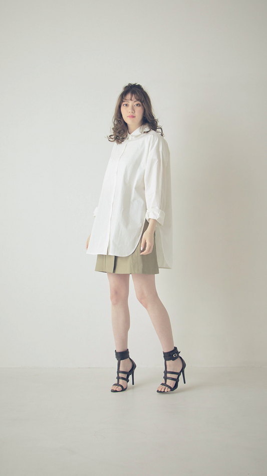 ♀Side Slit Oversized Shirt
