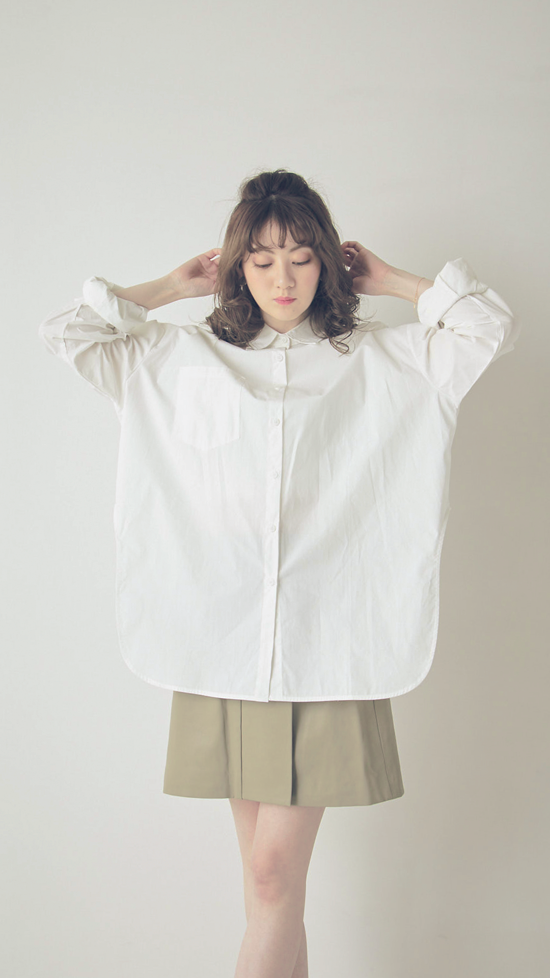 ♀Side Slit Oversized Shirt