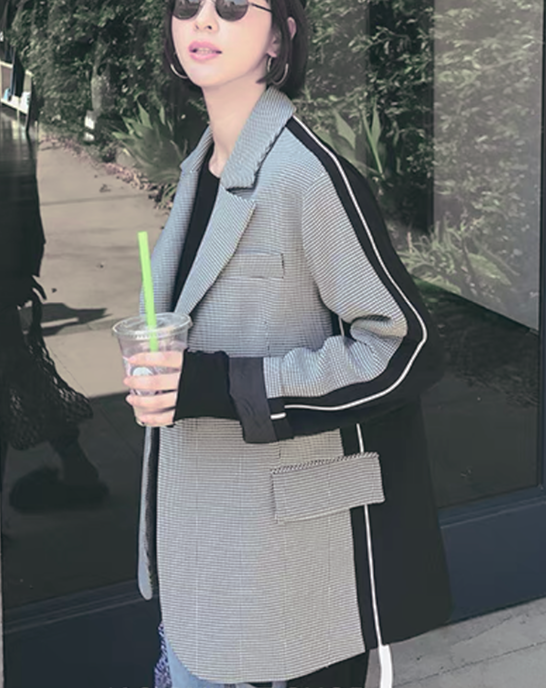 ♀Houndstooth Check Line Jacket