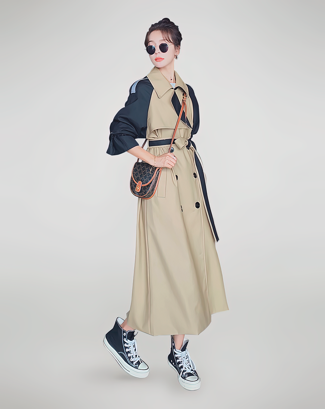 ♀Raglan Volume Sleeve Trench Coat