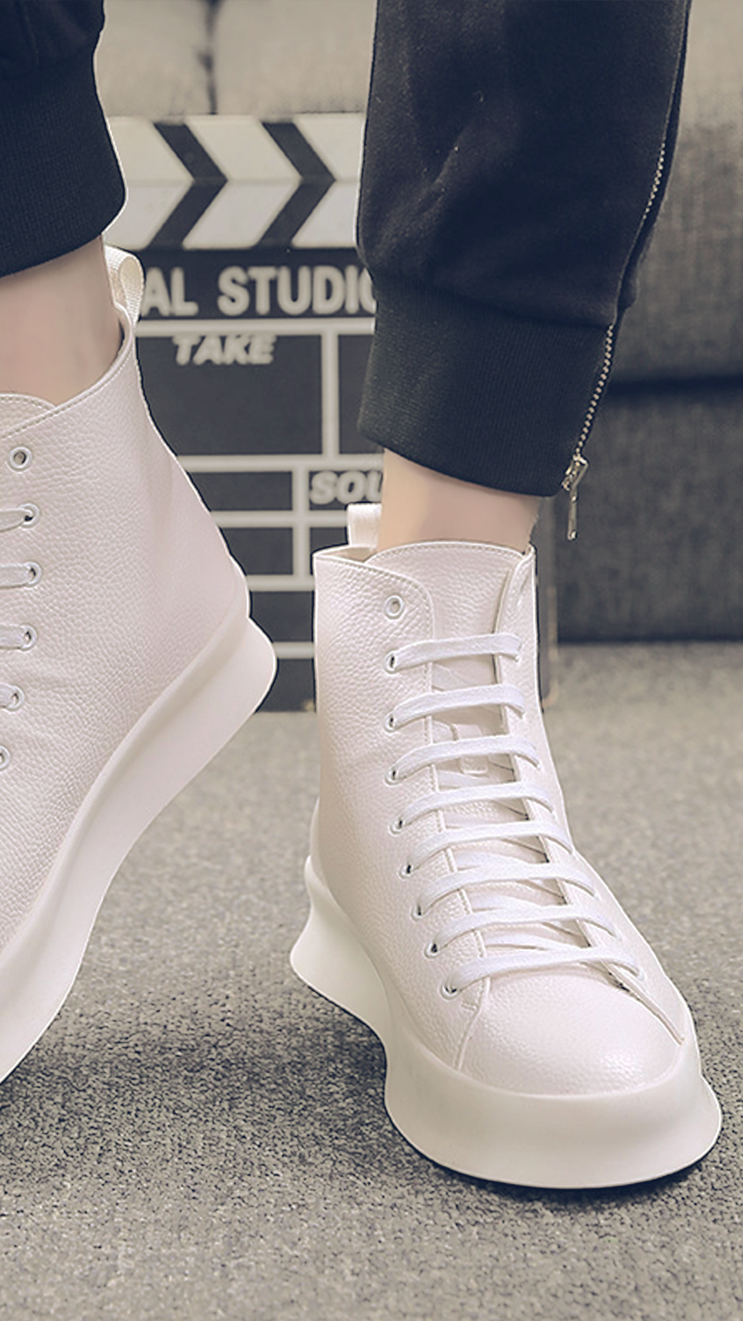 ♂♀High Cut Leather Shoes
