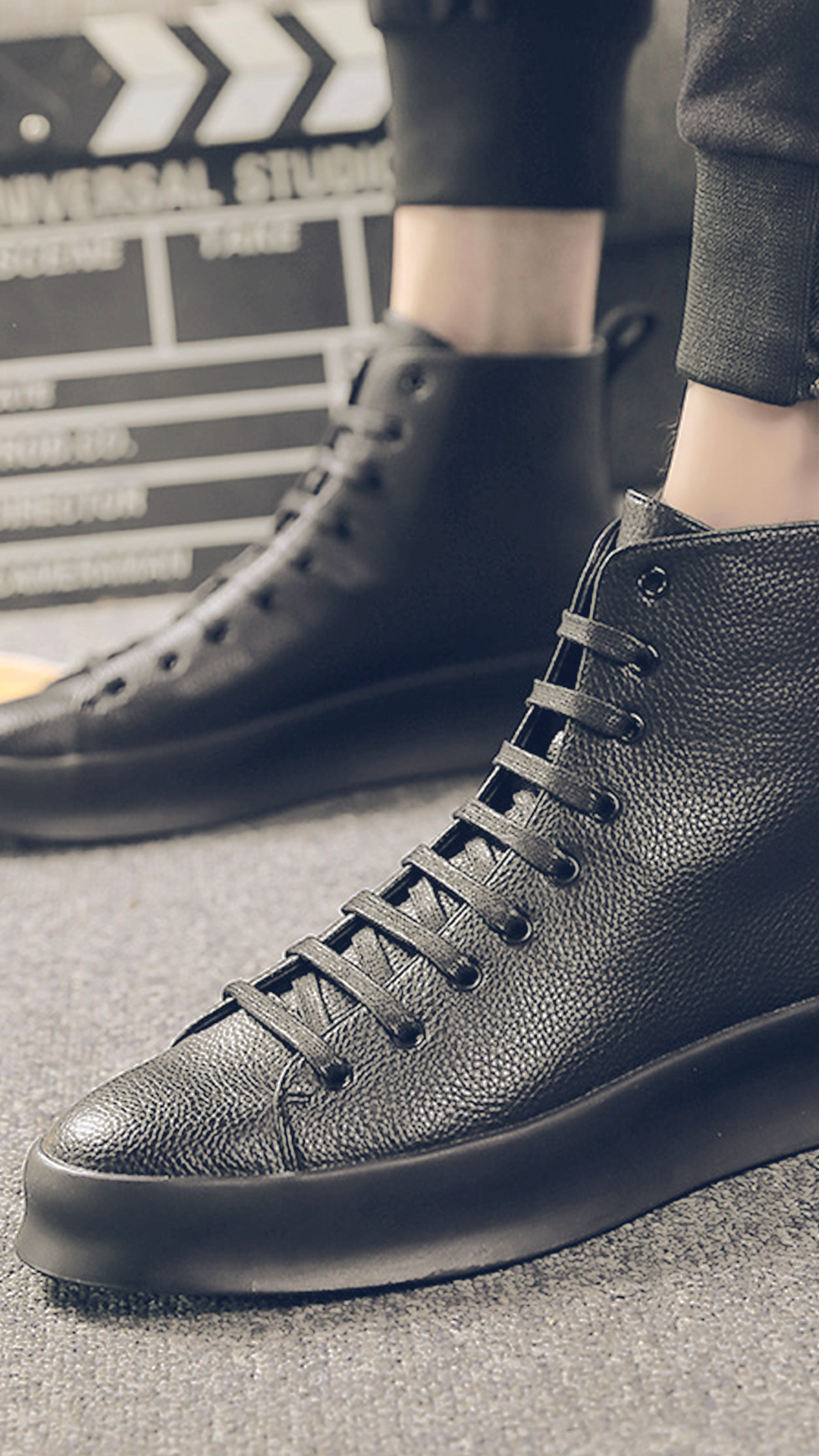 ♂♀High Cut Leather Shoes