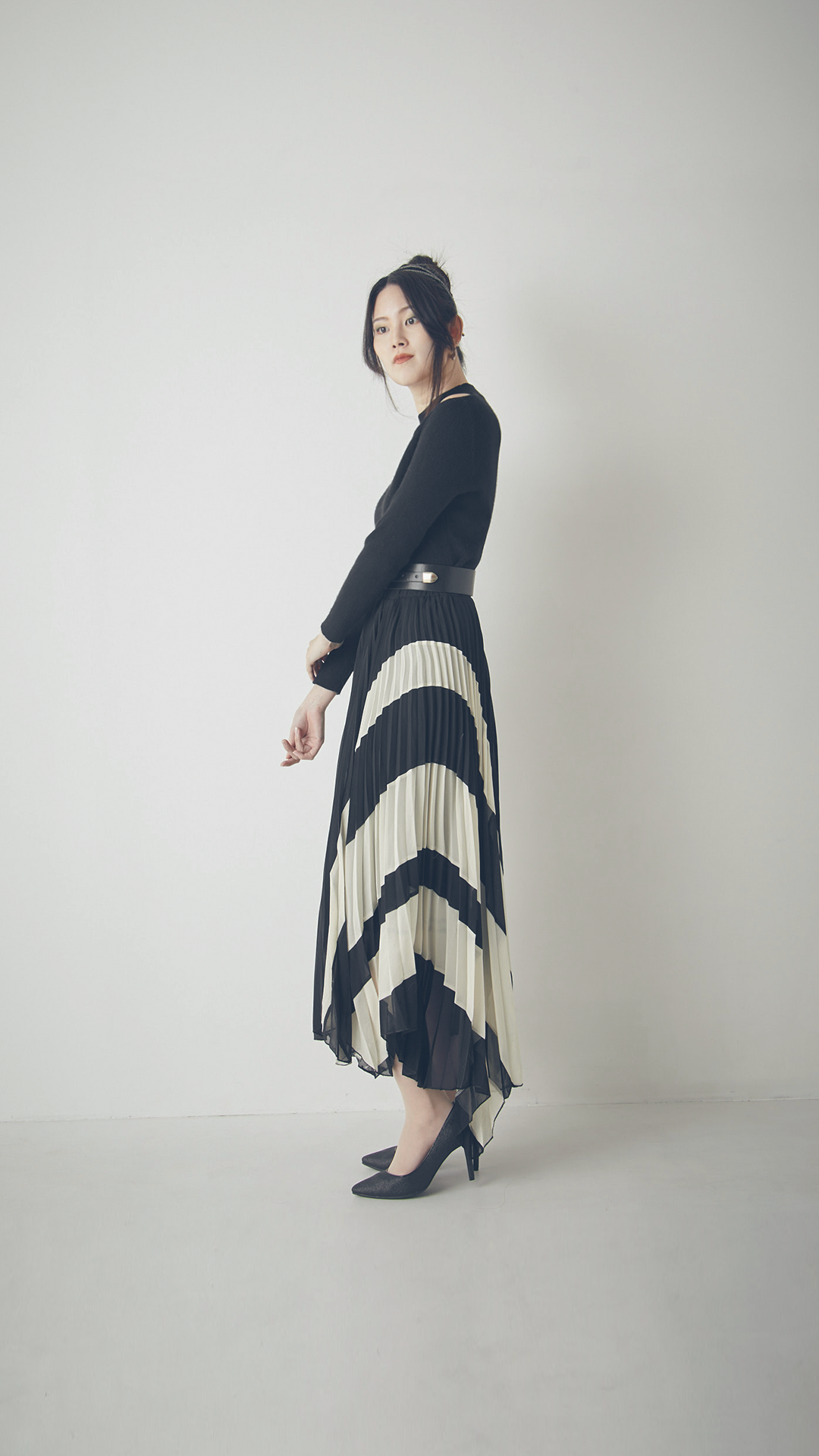 ♀Drape Pleated Skirt