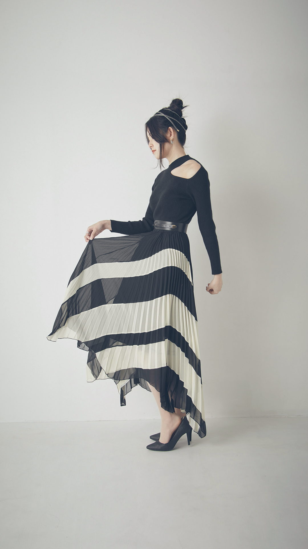 ♀Drape Pleated Skirt