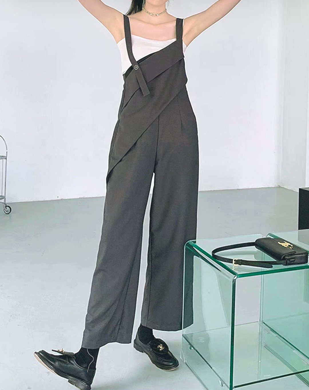 ♀Diagonal Line Overalls