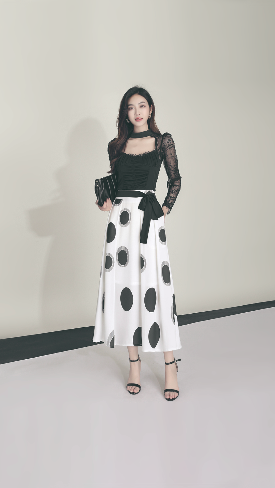 ♀Random Dot A-Line Skirt