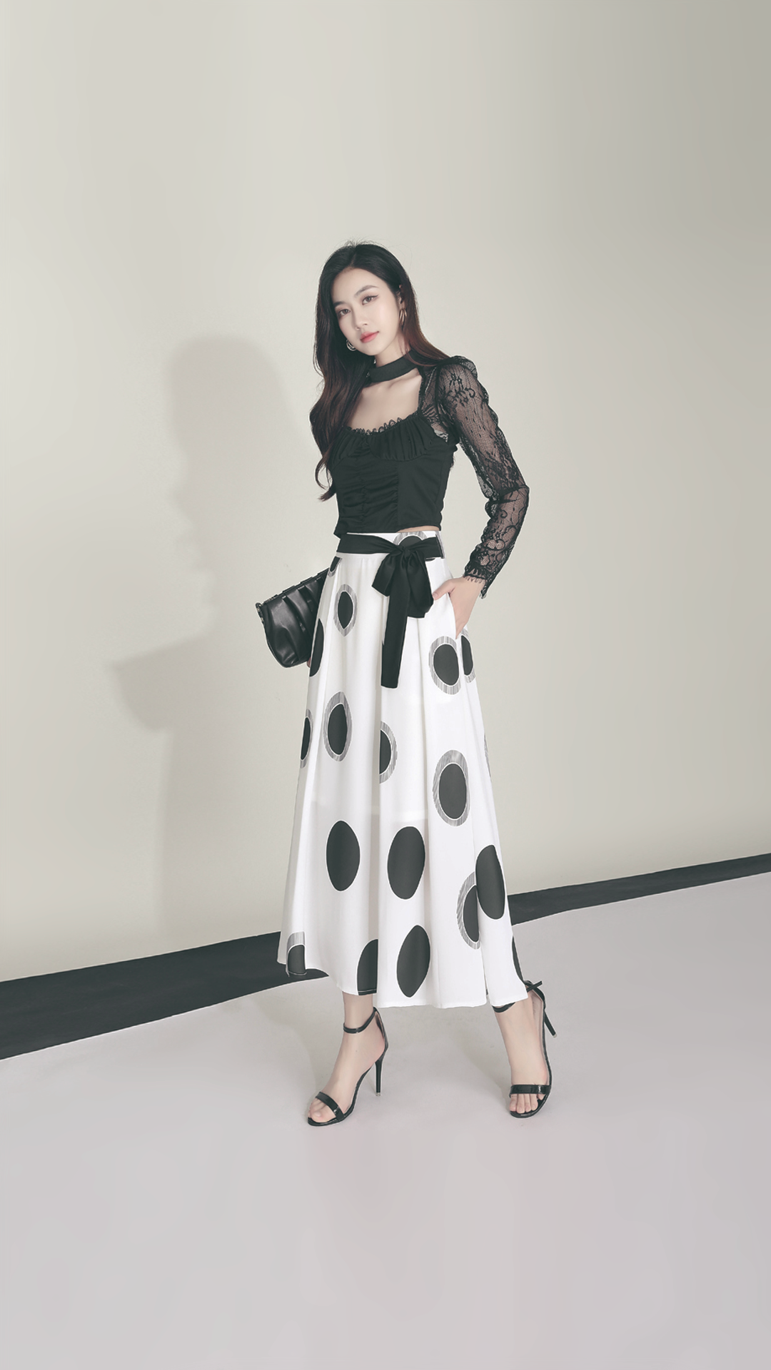 ♀Random Dot A-Line Skirt