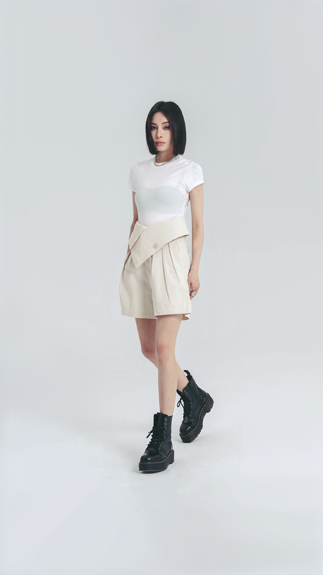 ♀Waist Flap 2-Way Half Pants