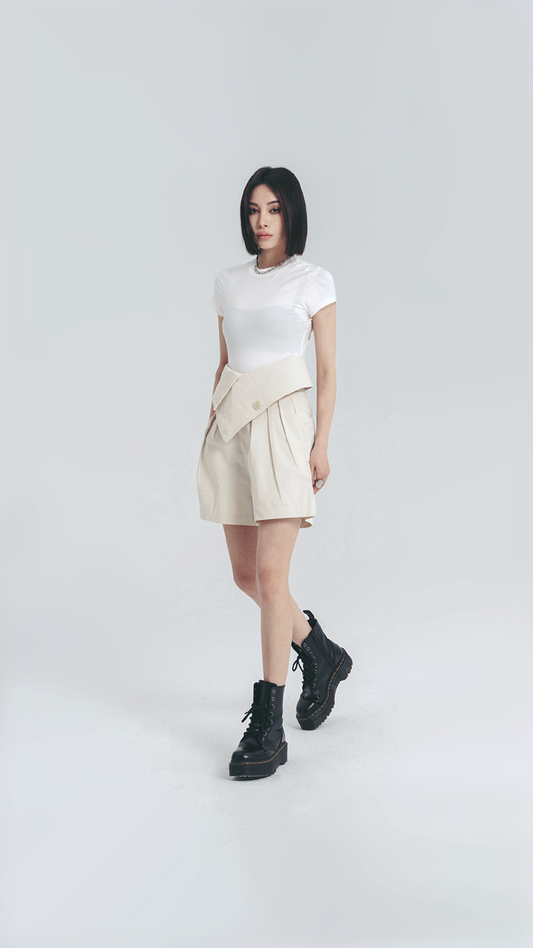 ♀Waist Flap 2-Way Half Pants