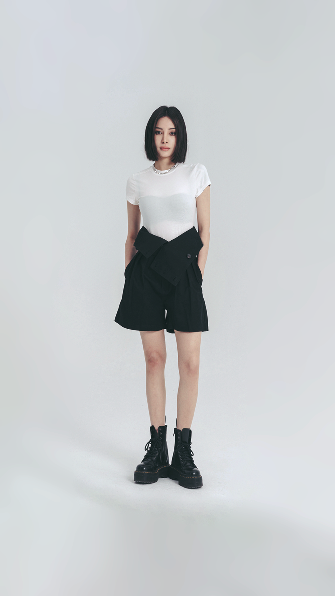 ♀Waist Flap 2-Way Half Pants