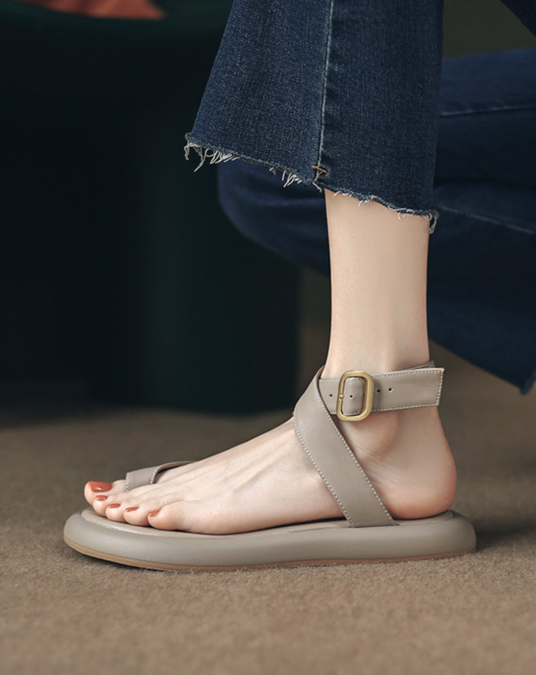 ♀本革/Cross Strap Sandals