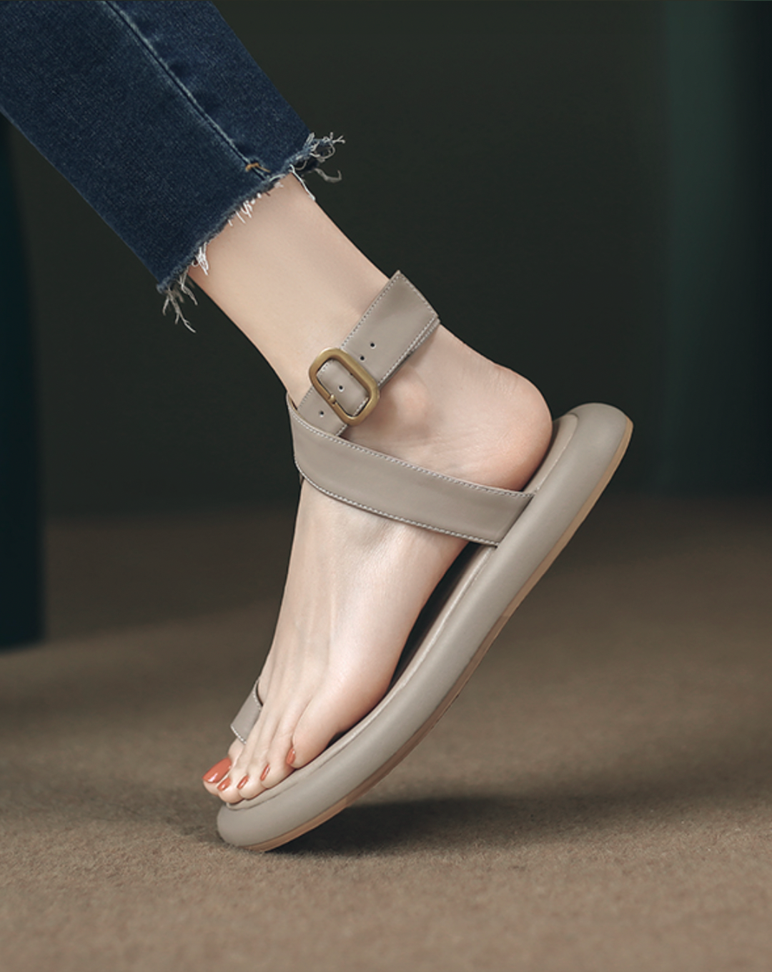 ♀本革/Cross Strap Sandals