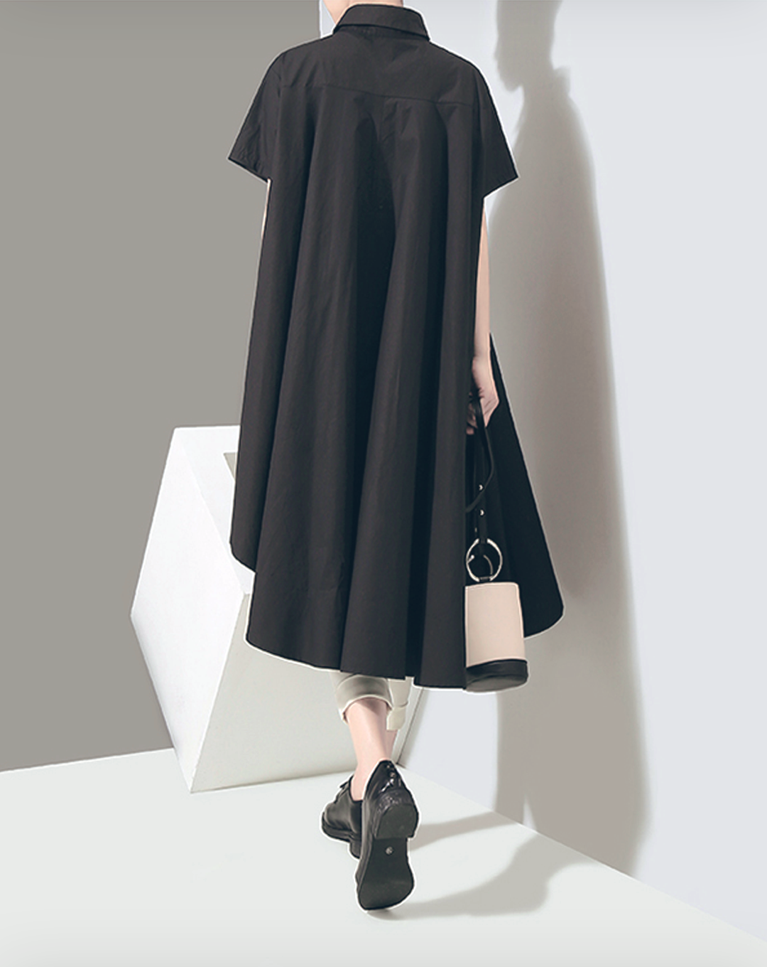 ♀Shote Sleeves Swing Dress