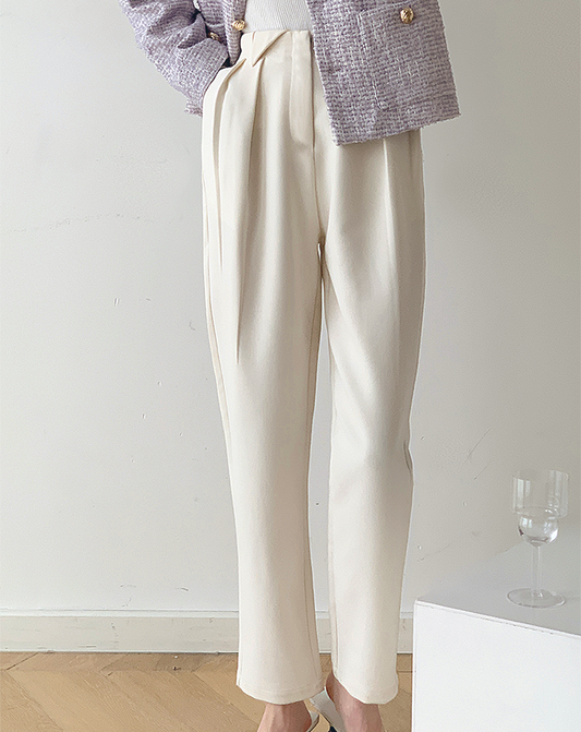 ♀Deep Tuck Tapered Pants